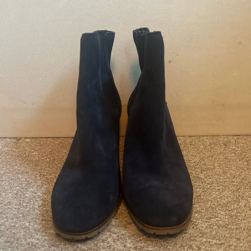 Ann Taylor Navy Suede Ankle Boots